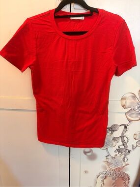 Active Basic Red Short Sleeve Crewneck Tee